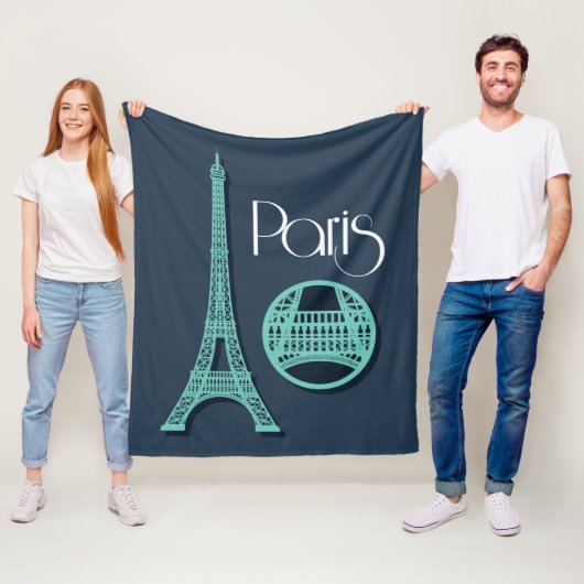 Couverture Polaire Paris Teal (En situation)