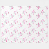 Couverture Polaire Paris, Tour Eiffel avec Bow rose (Devant (Horizontal))