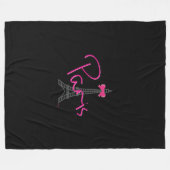 Couverture Polaire Paris, Tour Eiffel avec Bow rose noir (Devant (Horizontal))