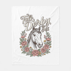 Couverture Polaire Parle Derby à Moi Fleur Cheval Vintage Chemise_1