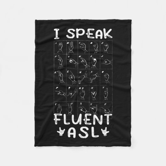 Couverture Polaire Parler Fluent Asl - Langue Des Signes Sensibilisat (Devant)