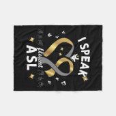 Couverture Polaire Parler Fluent Asl - Langue Des Signes Sensibilisat (Devant (Horizontal))