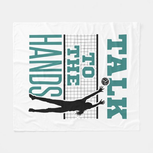 Couverture Polaire Parlez à Hands Funny Volleyball Middle Blocker (Devant (Horizontal))
