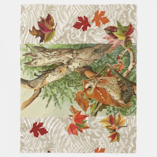 COUVERTURE POLAIRE PARMI LES FEUILLES DE CHUTE EN BOIS (Devant)