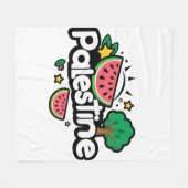 Couverture Polaire Parole palestinienne mignonne entourée de pastèque (Devant (Horizontal))