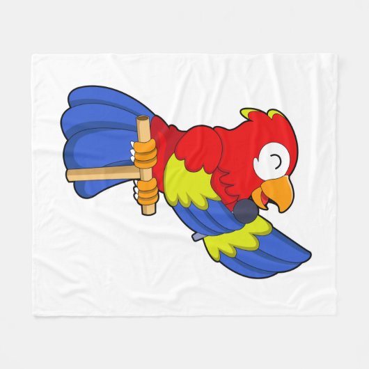 Couverture Polaire Parrot en chanteur avec microphone (Devant (Horizontal))
