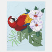 Couverture Polaire Parrot floral rouge Macaw Tropical Bird (Devant)