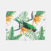 Couverture Polaire Parrot Orange Vert Et Fleurs Oranges (Devant (Horizontal))