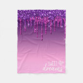 Couverture Polaire Parties scintillant à goutte violet de doux rêves (Devant)