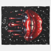 Couverture Polaire Parties scintillant à gouttes rouges Glam Sparkle (Devant (Horizontal))