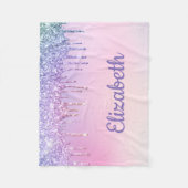 Couverture Polaire Parties scintillant arc-en-ciel personnalisée (Devant)