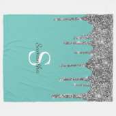 Couverture Polaire Parties scintillant Argent Lumineuse Nom Turquoise (Devant (Horizontal))