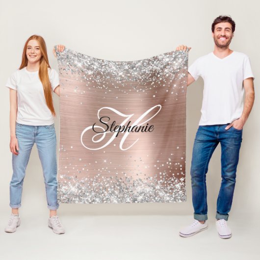 Couverture Polaire Parties scintillant argent Rose or huile Fancy Mon (En situation)