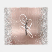 Couverture Polaire Parties scintillant argent Rose or huile Fancy Mon (Devant (Horizontal))