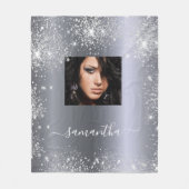 Couverture Polaire Parties scintillant argent scintille nom script ph (Devant)