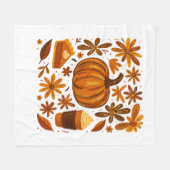 Couverture Polaire Parties scintillant Automne Floral Citrouille Than (Devant (Horizontal))