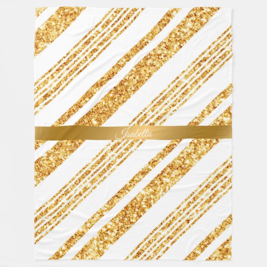 Couverture Polaire Parties scintillant blanche or Boho Collection de  (Devant)