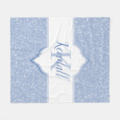 Couverture Polaire Parties scintillant bleu ciel Monogramme Lancer la (Devant (Horizontal))