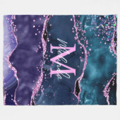 Couverture Polaire Parties scintillant bleue et violet marine Agate m (Devant (Horizontal))