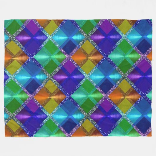 Couverture Polaire Parties scintillant bleue violet orange vert Plaid (Devant (Horizontal))