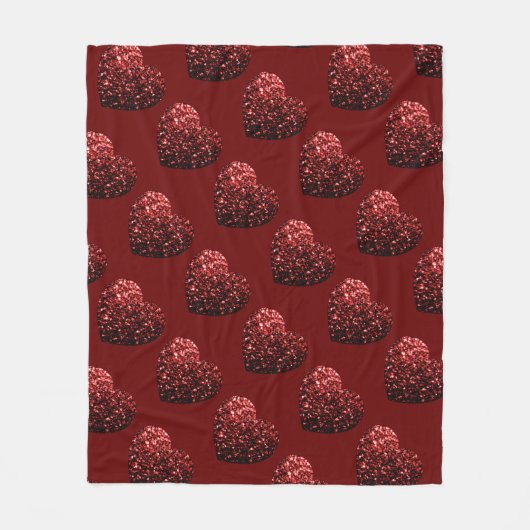 Couverture Polaire Parties scintillant cardiaque scintille motif roug (Devant)