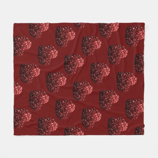 Couverture Polaire Parties scintillant cardiaque scintille motif roug (Devant (Horizontal))
