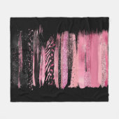 Couverture Polaire Parties scintillant d'aquarelle noire rose Paint à (Devant (Horizontal))