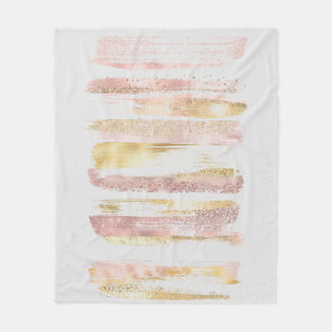 Couverture Polaire Parties scintillant d'aquarelle rose blanc Paint à