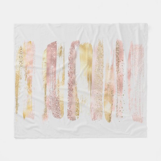 Couverture Polaire Parties scintillant d'aquarelle rose blanc Paint à (Devant (Horizontal))