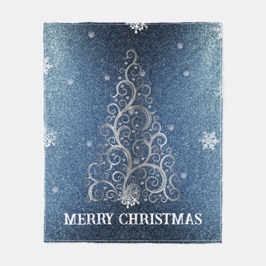 Couverture Polaire Parties scintillant d'arbre de Noël et flocons de (Devant)