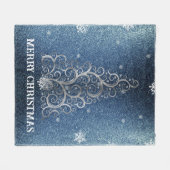 Couverture Polaire Parties scintillant d'arbre de Noël et flocons de (Devant (Horizontal))