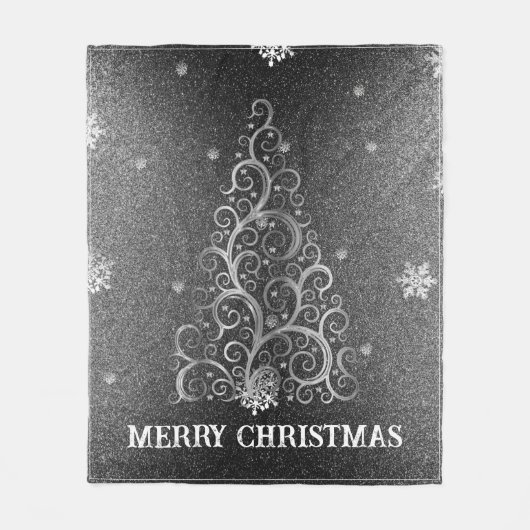 Couverture Polaire Parties scintillant d'arbre de Noël et flocons de (Devant)