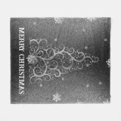 Couverture Polaire Parties scintillant d'arbre de Noël et flocons de (Devant (Horizontal))