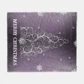 Couverture Polaire Parties scintillant d'arbre de Noël et flocons de  (Devant (Horizontal))