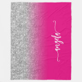 Couverture Polaire Parties scintillant d'argent et Ombre rose chaud p (Devant)