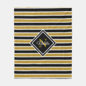 Couverture Polaire Parties scintillant dorée moderne noir blanc rayur (Devant)