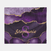 Couverture Polaire Parties scintillant en marbre violet et or Faux Mo (Devant (Horizontal))