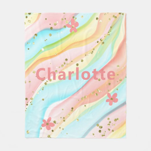 Couverture Polaire Parties scintillant florale moderne tendance perso (Devant)