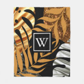 Couverture Polaire Parties scintillant florale tropicale (Devant)