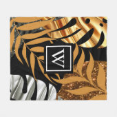 Couverture Polaire Parties scintillant florale tropicale (Devant (Horizontal))