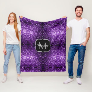Couverture Polaire Parties scintillant foncé violet faux brillant sci