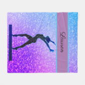 Couverture Polaire Parties scintillant Gymnastique poutre bleu et vio (Devant (Horizontal))