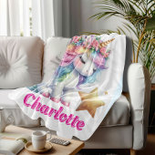 Couverture Polaire Parties scintillant licorne étoile magique Blanc