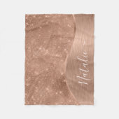 Couverture Polaire Parties scintillant métal Rose or personnalisé (Devant)