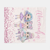 Couverture Polaire Parties scintillant mignonne Dolls Nom de la fille