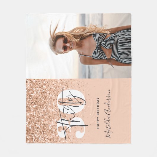 Couverture Polaire parties scintillant moderne chic à 30 ans  (Devant)