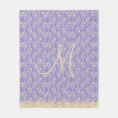 Couverture Polaire Parties scintillant Monogram Gold Floral sur Laven (Devant)