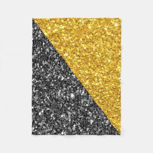 Couverture Polaire Parties scintillant Or Et Noir (Devant)