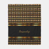 Couverture Polaire Parties scintillant or et noir Chevron (Devant)