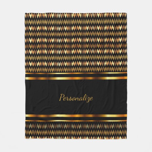 Couverture Polaire Parties scintillant or et noir Chevron (Devant)